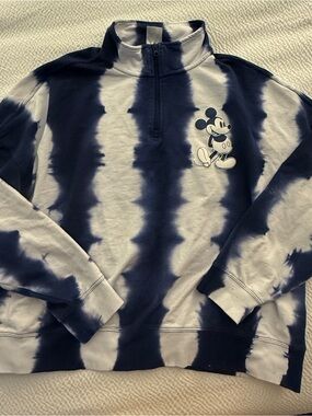 Disney Walt Disney World Mickey Tie Dye Quarter Zip Sweatshirt XL